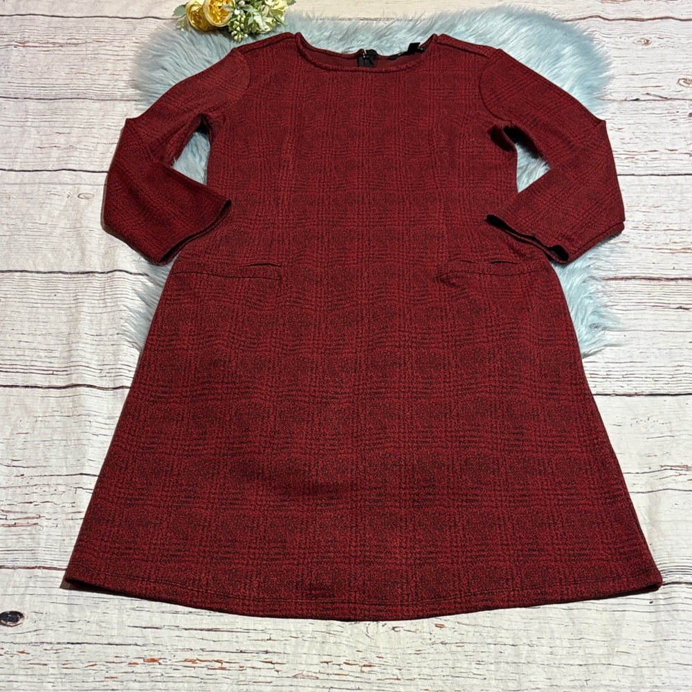 41 Hawthorn Stitch Fix Aniya Jacquard Knit Dress Red with Pockets sz M
